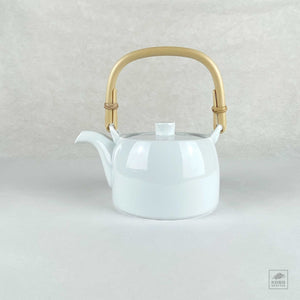 Porcelain Teapot with Bamboo Handle