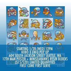 Enfu 12th Man poster at KOBO for Super Bowl 2015