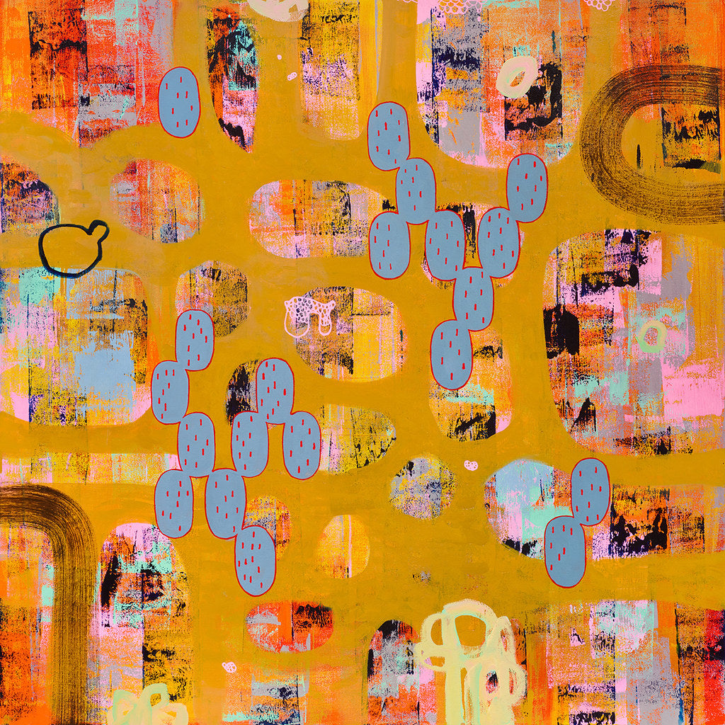 Feed backing 8" x 8" by Junko Yamamoto