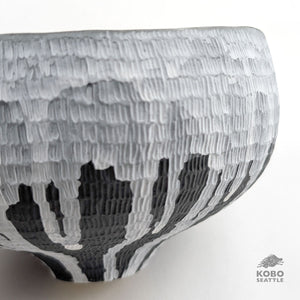 Black & White Incised Bowl/Vase - Aimee Bebeau