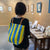 Market Tote/Backpack - Citrus + Blue Stripes