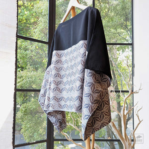 Shibori Top - Black/Brown & Gray