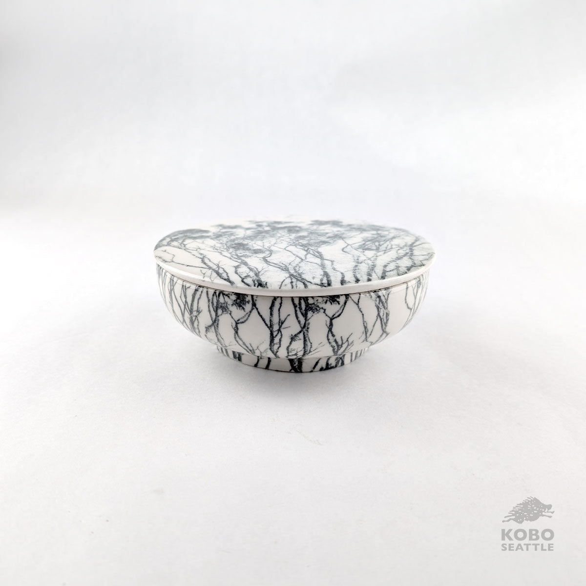 Lidded Container with Hawaiian Tree by Laura Brodax