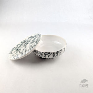 Lidded Container with Hawaiian Tree by Laura Brodax
