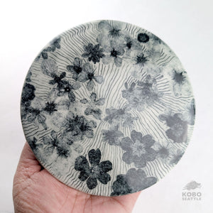 Lidded Container with Strewn Flowers by Laura Brodax