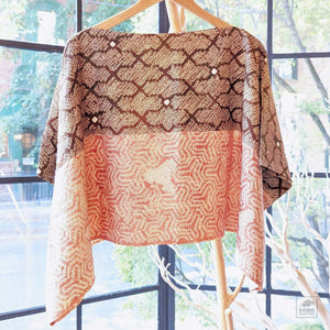 Shibori Top - Grayish-brown/Dusty-pink