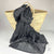 Cotton Scarf - Black with White Stripes