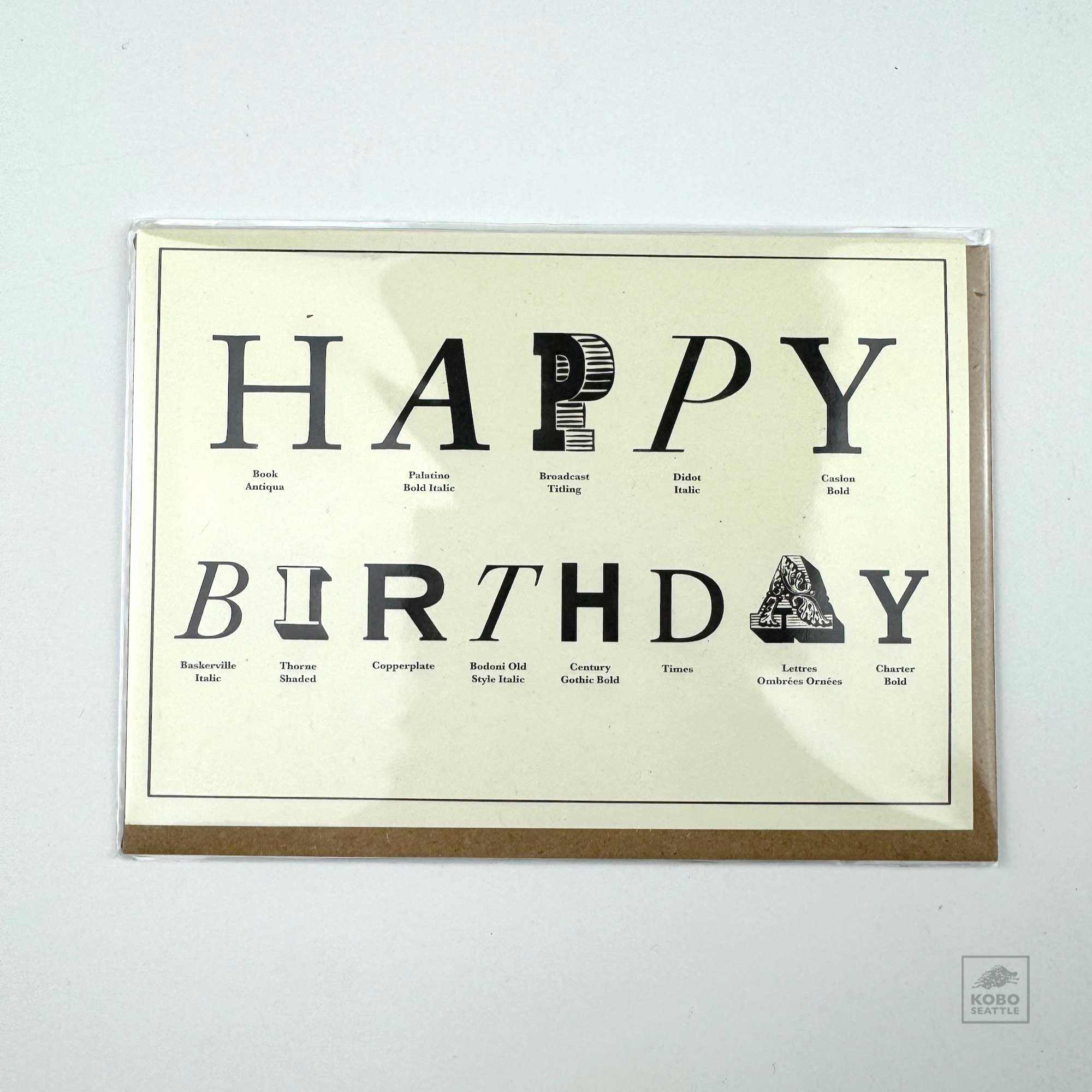 Card - Happy Birthday Typefaces