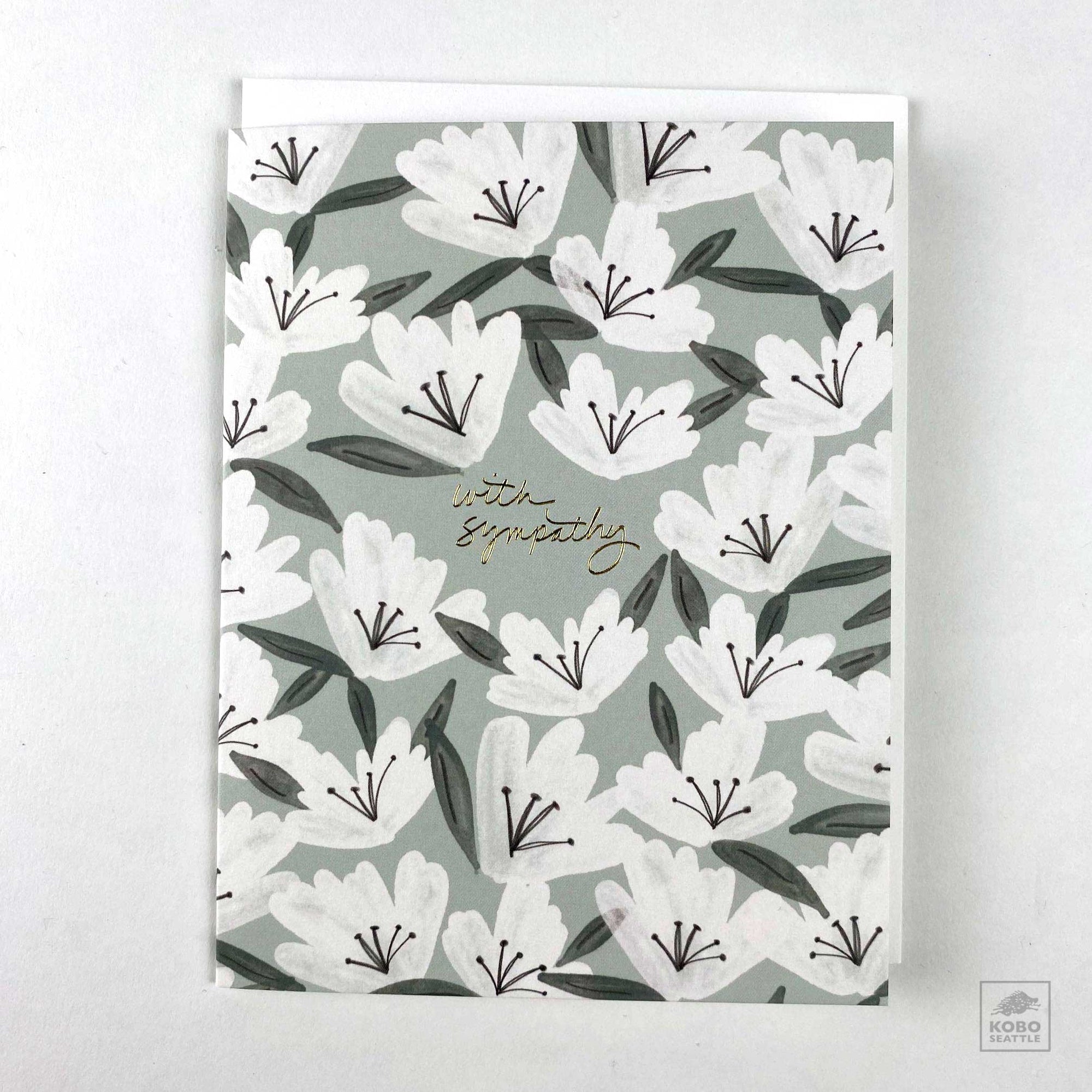 With Sympathy Card - White Flowers