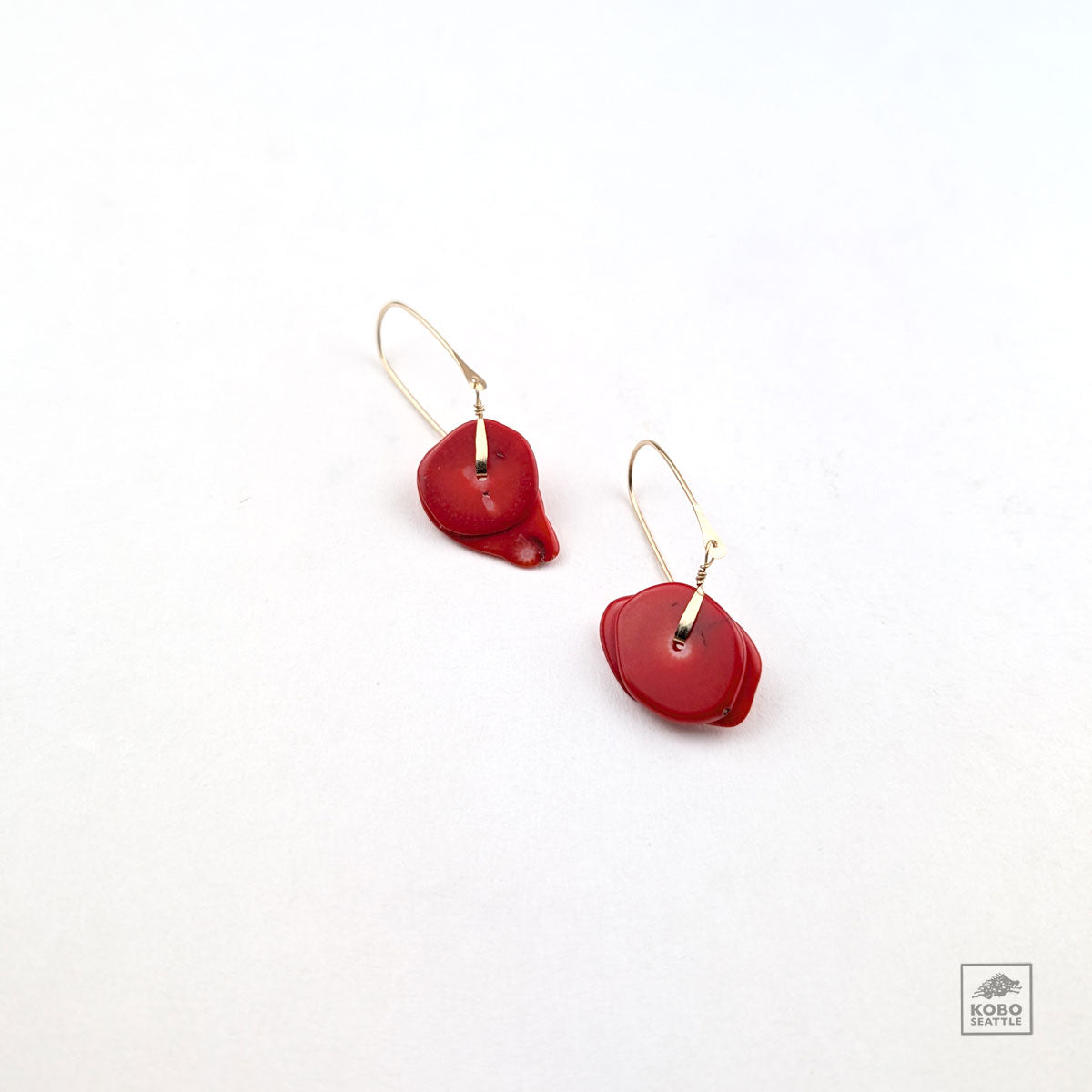 Red Bamboo Coral Earrings by Regina Chang