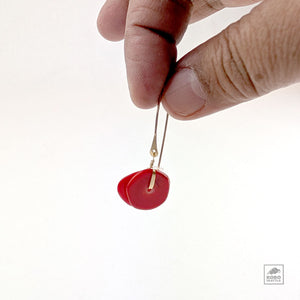 Red Bamboo Coral Earrings by Regina Chang