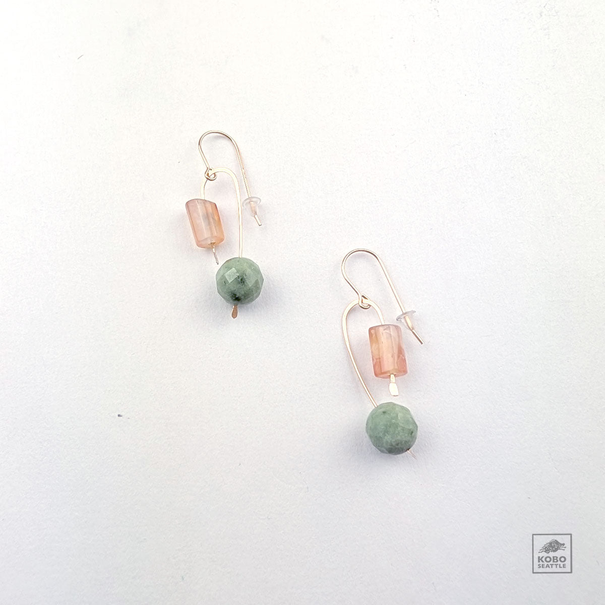 Olivine & Carnelian Arc Earrings by Regina Chang