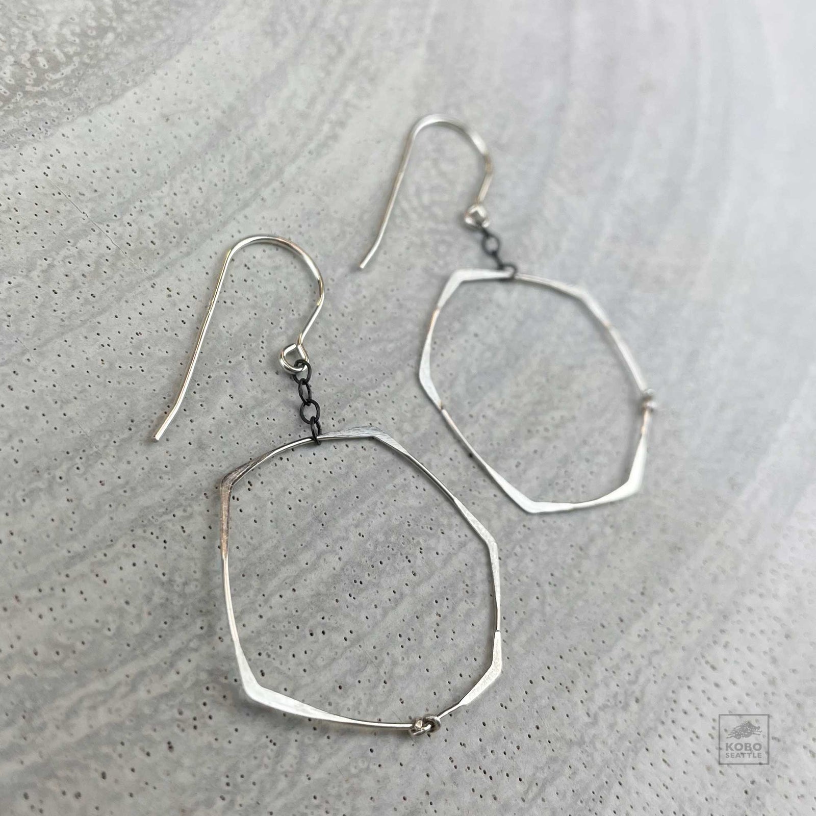 Pentagon Earrings - Sterling Silver
