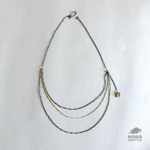Mixed Metal Layered Necklace by Ann Chikahisa