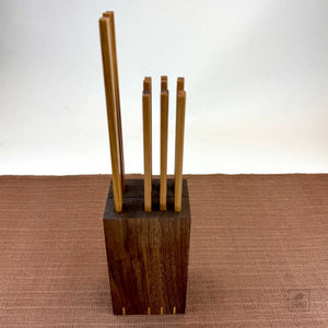 Handcrafted Chopsticks with Holder - Walnut + Poplar