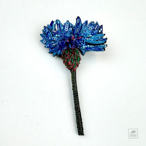 Blue Cornflower Brooch