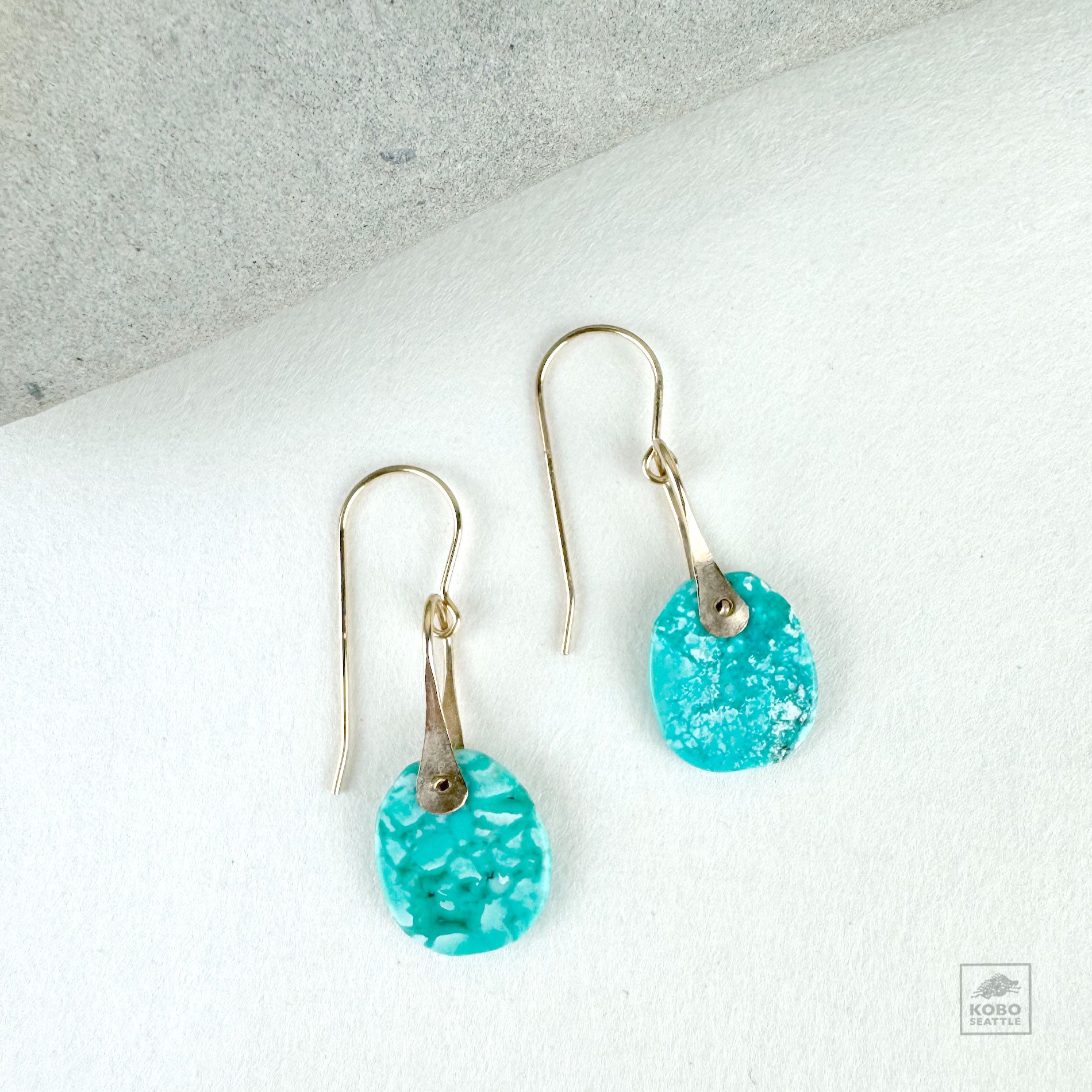 Turquoise Howlite Hinged Earrings