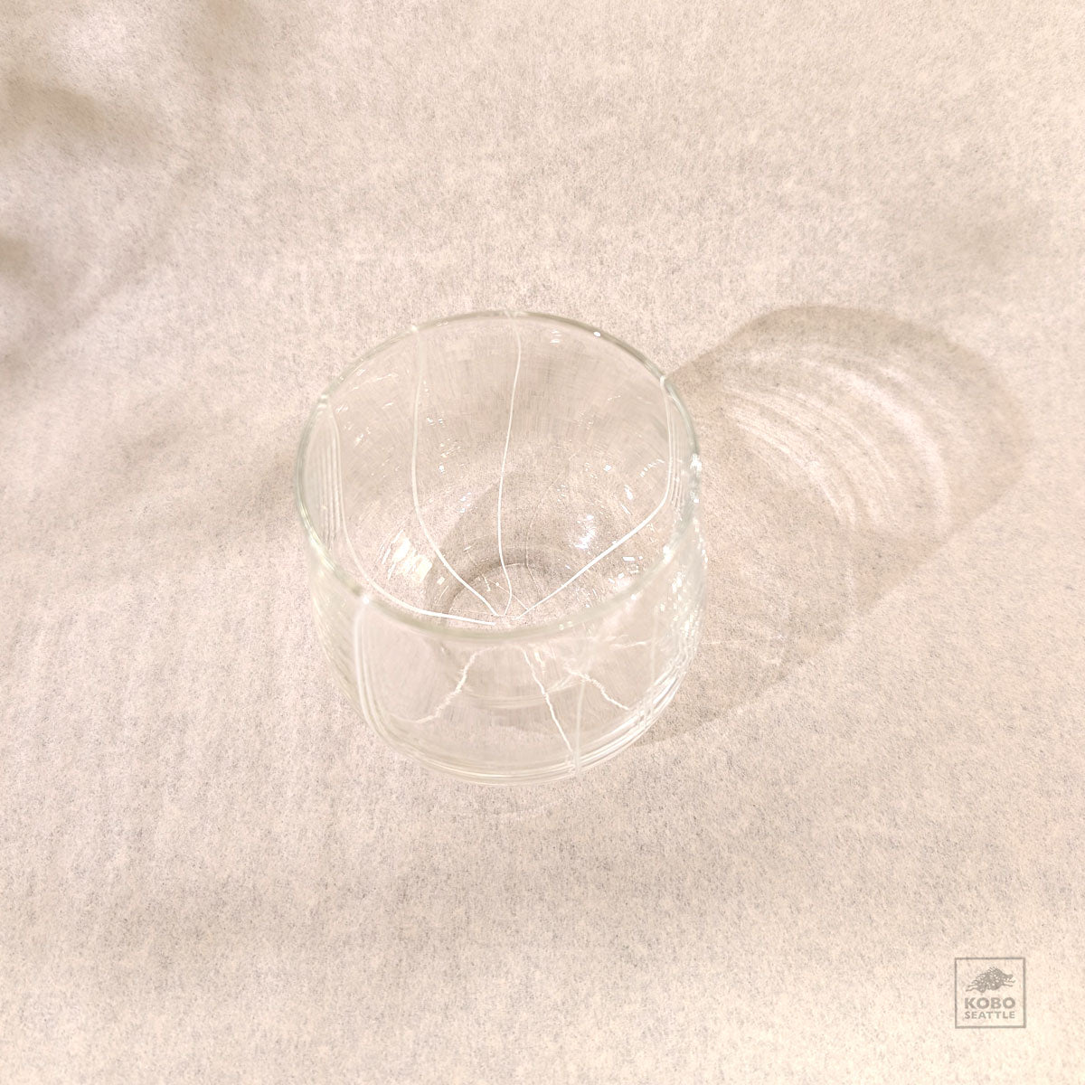 Handblown Glass White String Cup 01 by Sayuri Fukuda