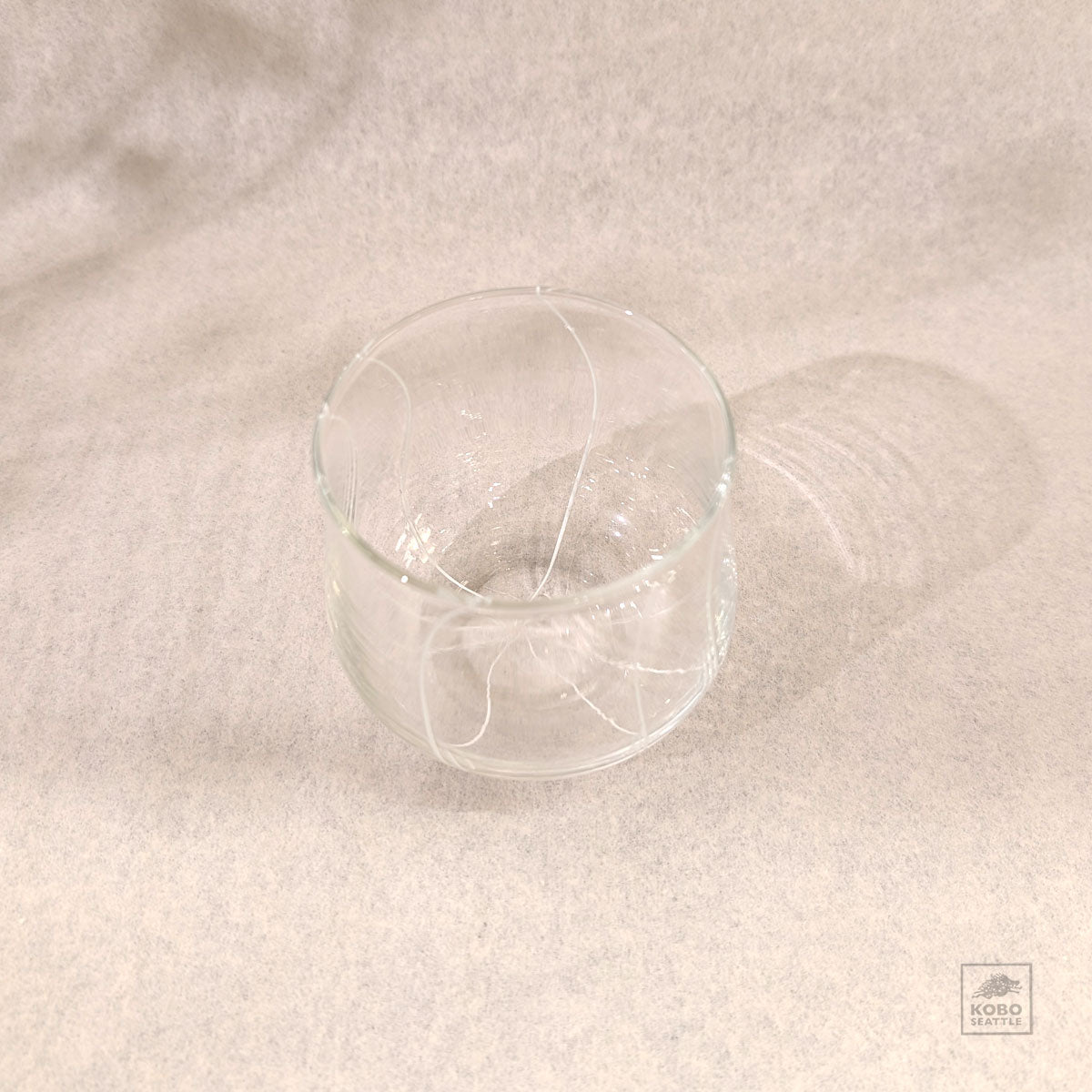 Handblown Glass White String Cup 02 by Sayuri Fukuda