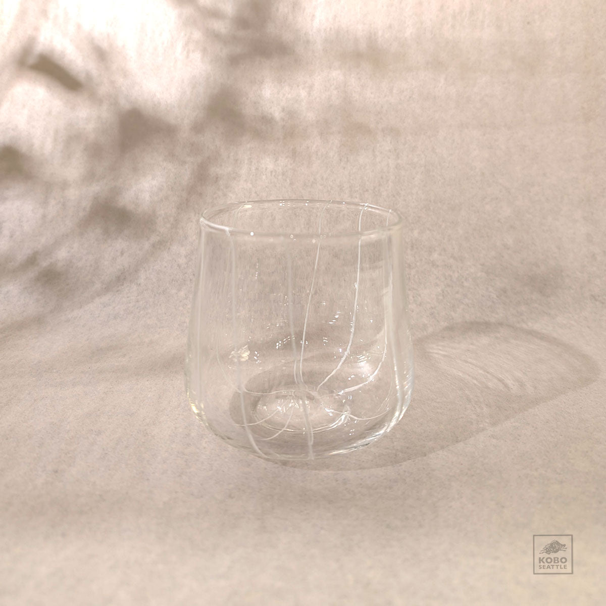 Handblown Glass White String Cup 04 by Sayuri Fukuda