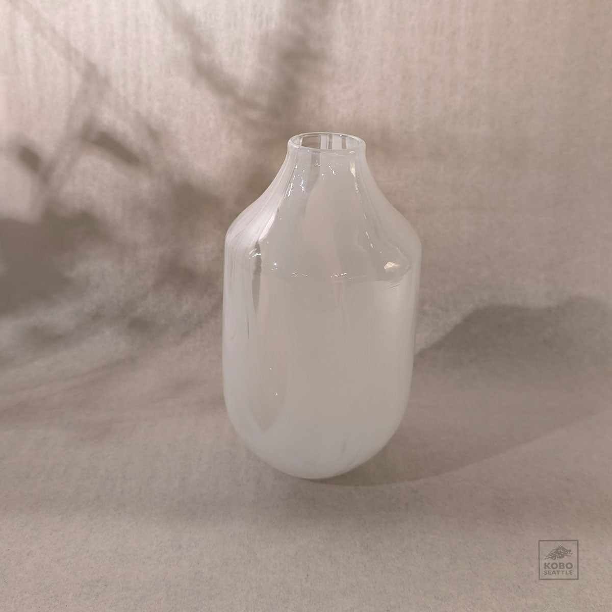Handblown Glass White Pattern Vase 11 by Sayuri Fukuda