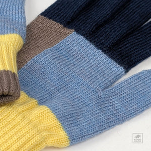 Men’s Wool Gloves - Multi + Yellow