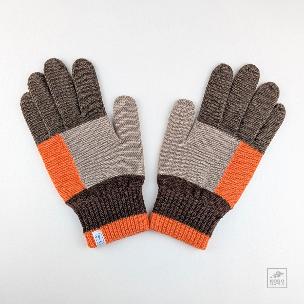 Men’s Wool Gloves - Multi + Orange