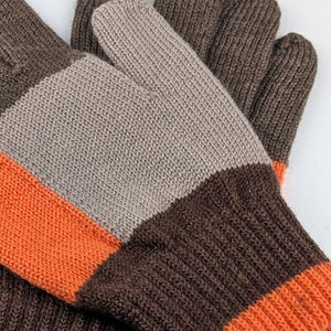 Men’s Wool Gloves - Multi + Orange