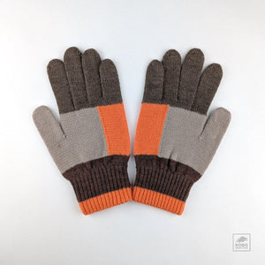 Men’s Wool Gloves - Multi + Orange