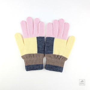 Women’s Wool Gloves - Multi + Pink