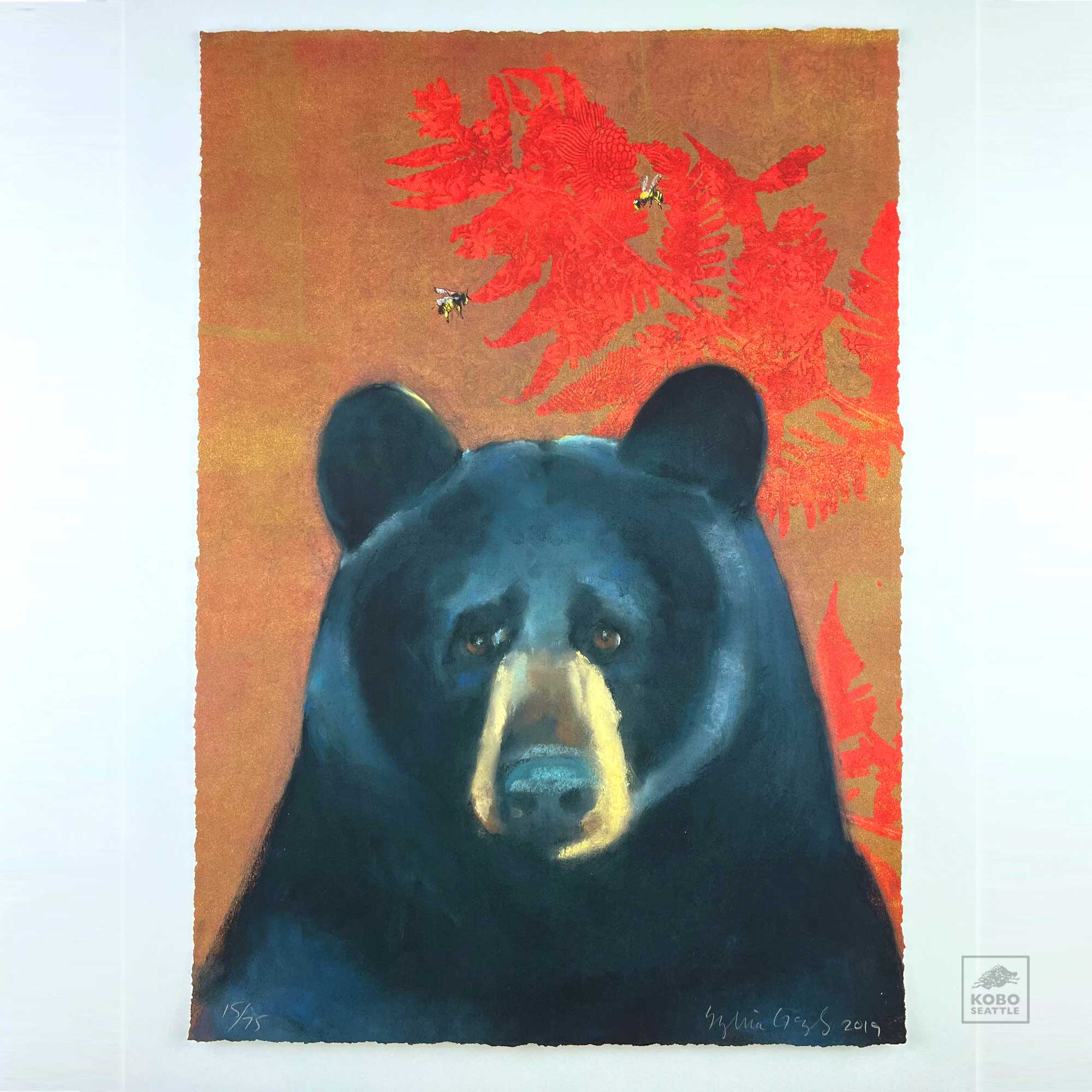 Giclee Print - Bear on Ferns