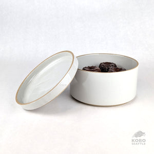 Hasami Tall Bowl & Lid/Plate Set - Small, Gloss Gray