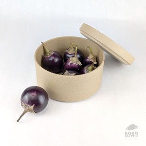 Hasami Tall Bowl & Lid/Plate Set - Small, Natural