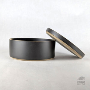 Hasami Tall Bowl & Lid/Plate Set - Large, Black