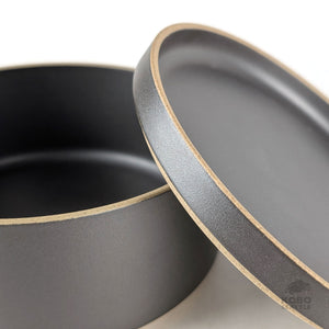 Hasami Tall Bowl & Lid/Plate Set - Large, Black