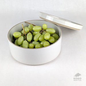 Hasami Tall Bowl & Lid/Plate Set - Large, Gloss Gray