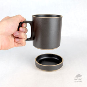 Hasami Mug & Lid/Plate Set - Black