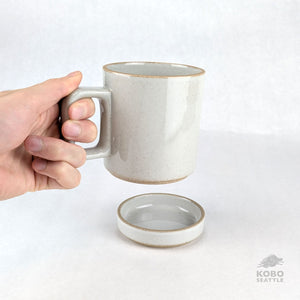 Hasami Mug & Lid/Plate Set - Gloss Gray