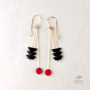 Black Arrow Drop Earrings
