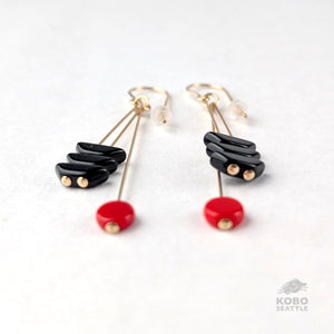 Black Arrow Drop Earrings
