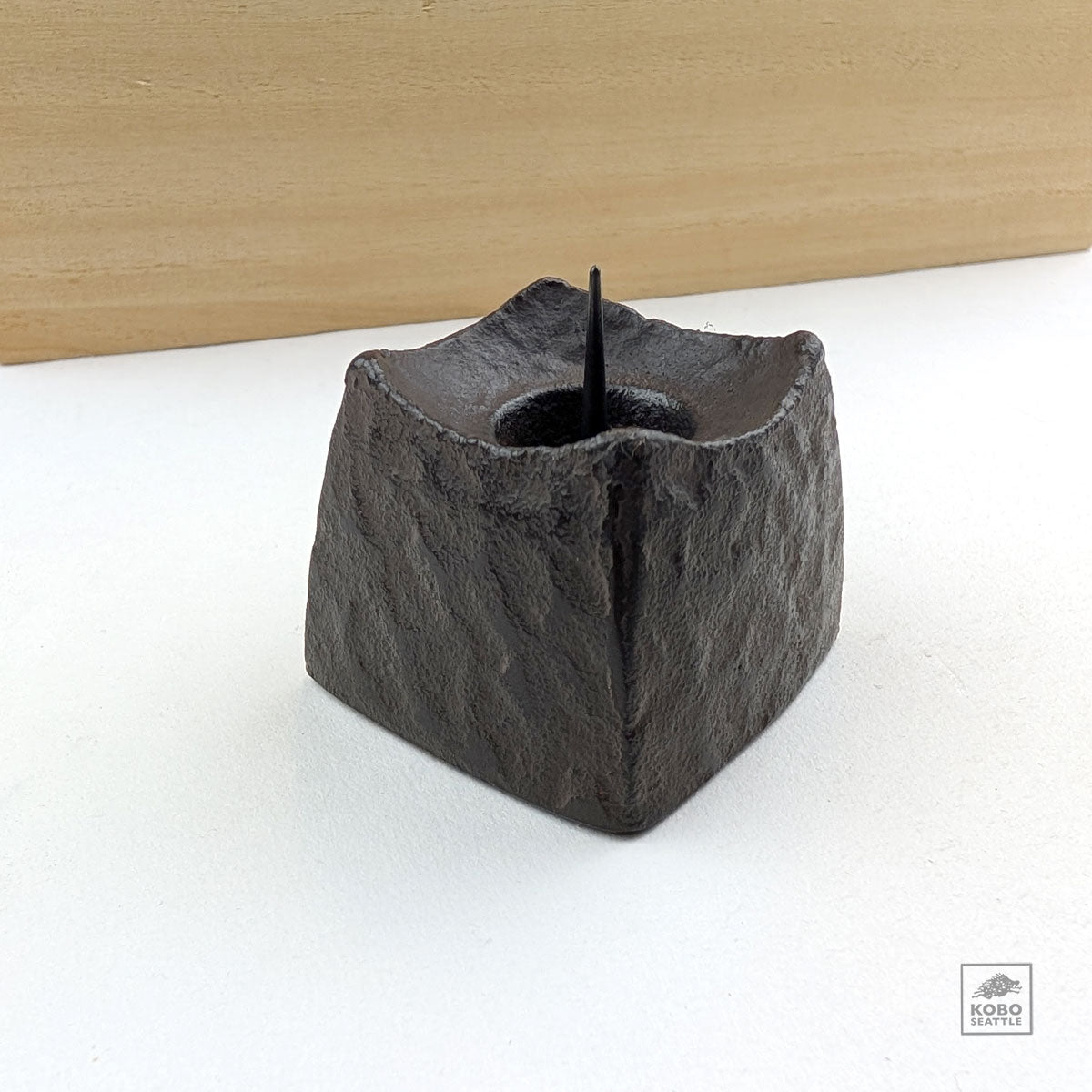 Iron Candle Stand - Textured Square