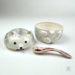 Hedgehog Jar with Spoon by Miky Ishida