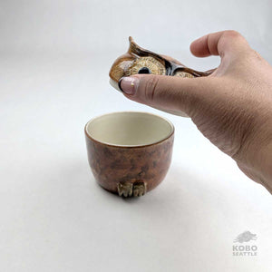 Ceramic Owl Jar by Miky Ishida