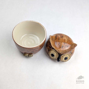 Ceramic Owl Jar by Miky Ishida