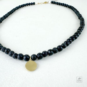 Lava Stone Necklace with Tag