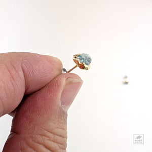Raw Natural Aquamarine Studs