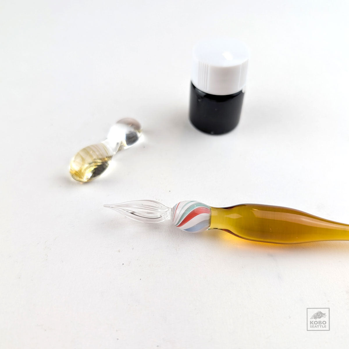 Handmade Glass Dip Pen - Golden