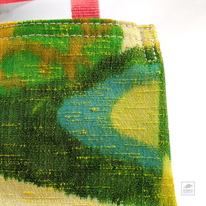Kyoto Vintage Kimono Small Tea Handbag - Yellows & Greens