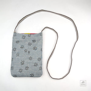 Kyoto Vintage Kimono Shoulder Bag - Light Blue
