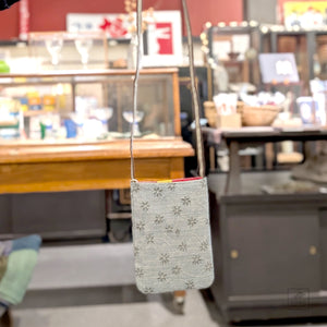 Kyoto Vintage Kimono Shoulder Bag - Light Blue